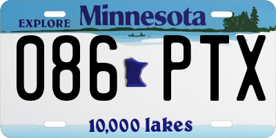 MN license plate 086PTX