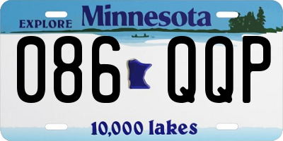 MN license plate 086QQP