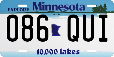 MN license plate 086QUI