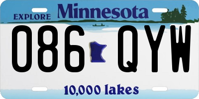 MN license plate 086QYW