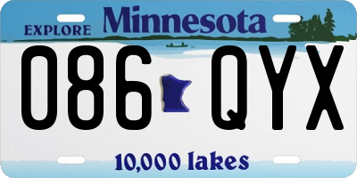 MN license plate 086QYX