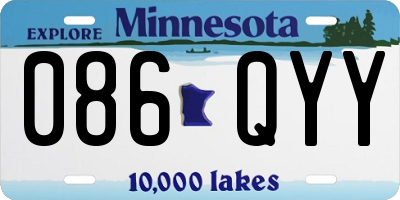 MN license plate 086QYY