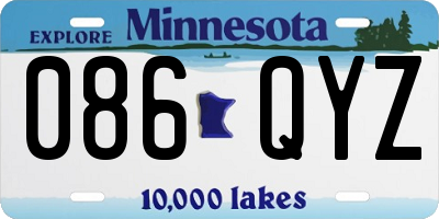 MN license plate 086QYZ