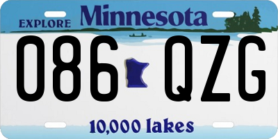 MN license plate 086QZG