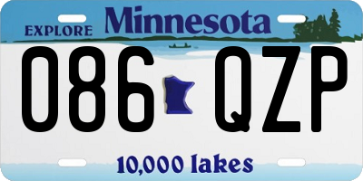 MN license plate 086QZP