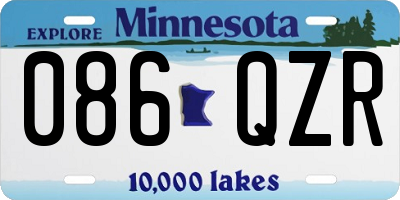 MN license plate 086QZR