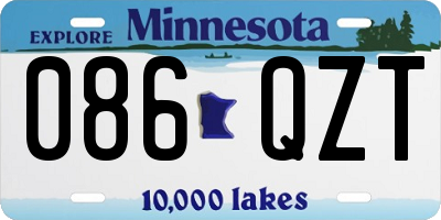MN license plate 086QZT