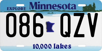 MN license plate 086QZV