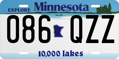 MN license plate 086QZZ