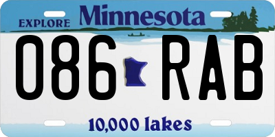 MN license plate 086RAB