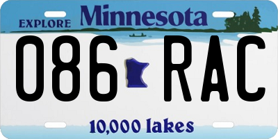 MN license plate 086RAC