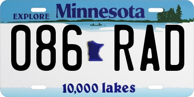 MN license plate 086RAD