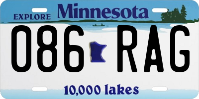 MN license plate 086RAG