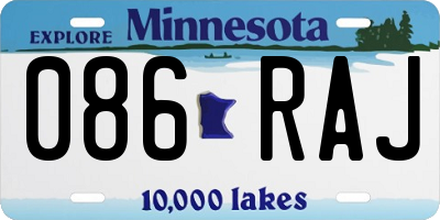 MN license plate 086RAJ