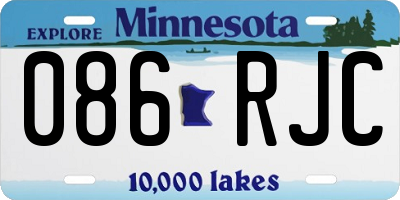 MN license plate 086RJC