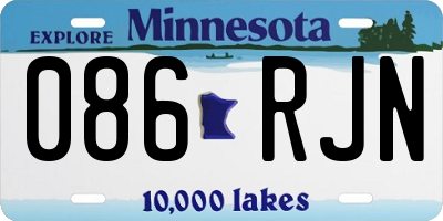 MN license plate 086RJN