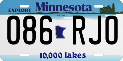 MN license plate 086RJO
