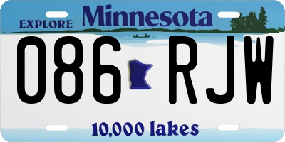 MN license plate 086RJW