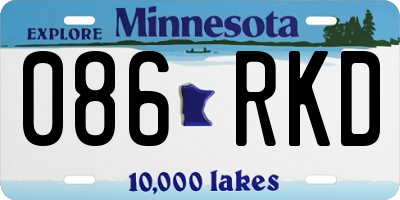MN license plate 086RKD
