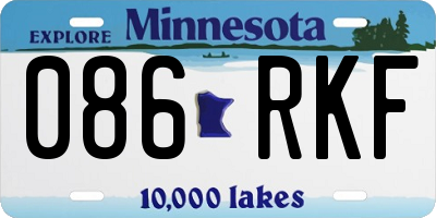 MN license plate 086RKF