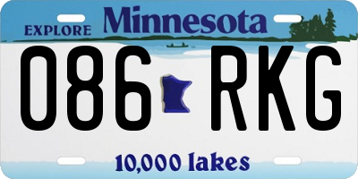 MN license plate 086RKG