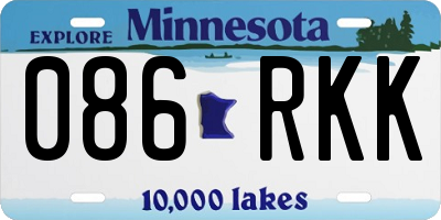 MN license plate 086RKK