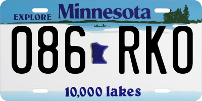 MN license plate 086RKO