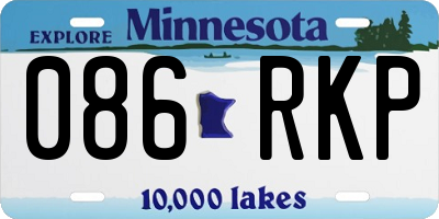 MN license plate 086RKP