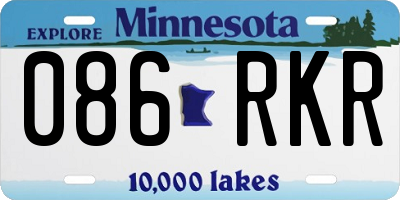 MN license plate 086RKR