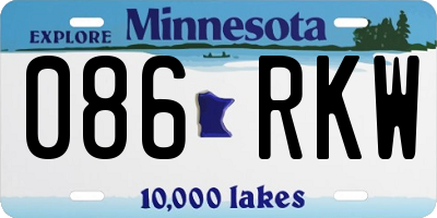 MN license plate 086RKW