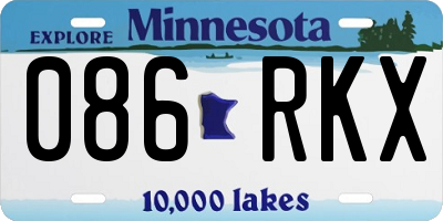 MN license plate 086RKX