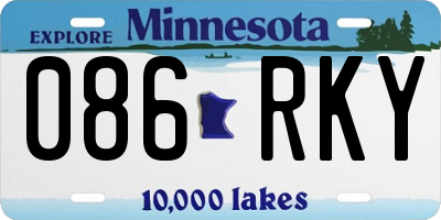 MN license plate 086RKY