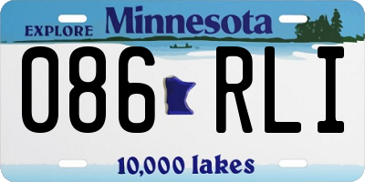 MN license plate 086RLI