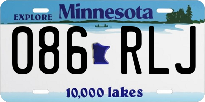 MN license plate 086RLJ