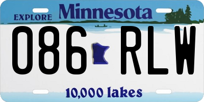 MN license plate 086RLW