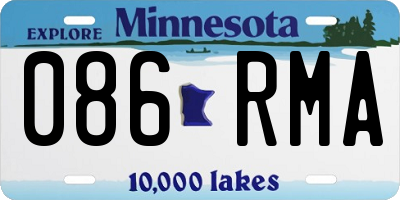 MN license plate 086RMA