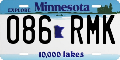 MN license plate 086RMK