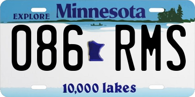 MN license plate 086RMS