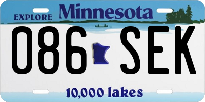 MN license plate 086SEK