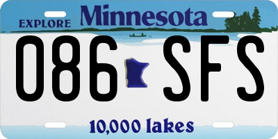 MN license plate 086SFS