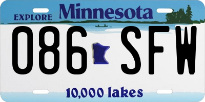 MN license plate 086SFW