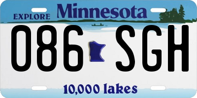 MN license plate 086SGH