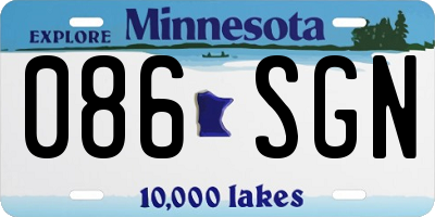 MN license plate 086SGN