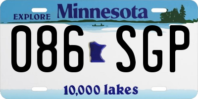 MN license plate 086SGP