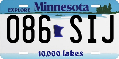 MN license plate 086SIJ