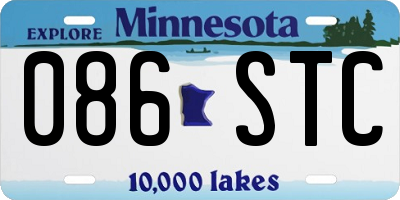 MN license plate 086STC
