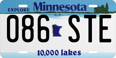 MN license plate 086STE