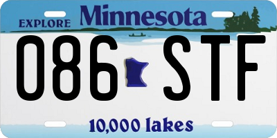 MN license plate 086STF