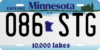 MN license plate 086STG