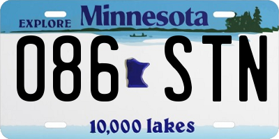 MN license plate 086STN